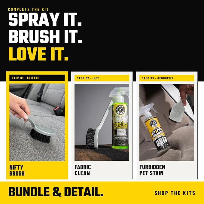 Chemical Guys, The Nifty Interior Detailing Brush 2 Pack, Soft Bristle Cleaning Tool for Car Vents, Dashboards, Steering Wheels, Door Panels, Cup Holders, Auto Interior Detail Brush Set - Grey