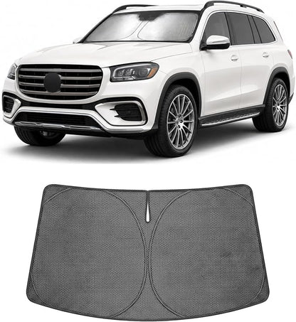 Proadsy Windshield Sun Shade Custom Fit Mercedes-Benz GLS-Class SUV 2020-2026 Ice Crystal Black Front Window Sunshade UV and Heat Blocker Keeps Car Cooler for Summer Parking and Daily Use