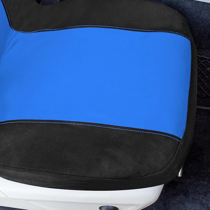 Universal Fit Chevron Flat Cloth Car Seat Covers Full Set - Blue