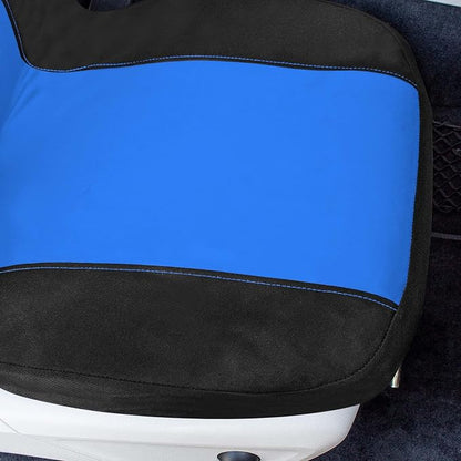 Universal Fit Chevron Flat Cloth Car Seat Covers Full Set - Blue