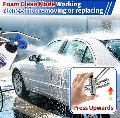 Boltigen Foam Cannon Dual Connector Accessory, 1/4" Quick Connect Switch Double Tip Attachment, Pressure Washer Extension Wand Accessory Kit, with 7 Pressure Washer Nozzle Tips, 4000 PSI