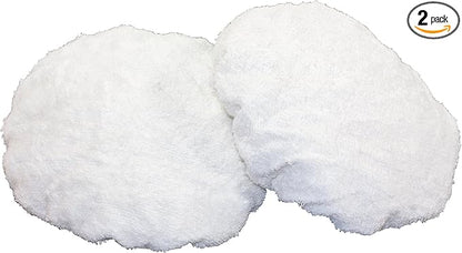 WEN 6010A42 Terry Cloth Polishing Bonnets, Cotton, 6-Inch, 2-Pack, White