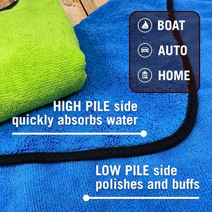 Better Boat 12 Pack Microfiber Cloth Kit, Lint-Free Cleaning Towels for Cars, Boats, and Home, Thick Large Microfiber Cleaning Cloths, Bulk Set