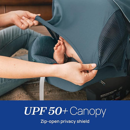 Chicco KeyFit Max Zip ClearLux Infant Car Seat and Base, Rear-Facing Seat for Infants 4-30 lbs., Zip-Open Privacy Shield, Compatible with Chicco Strollers, Baby Travel Gear | Verona/Grey