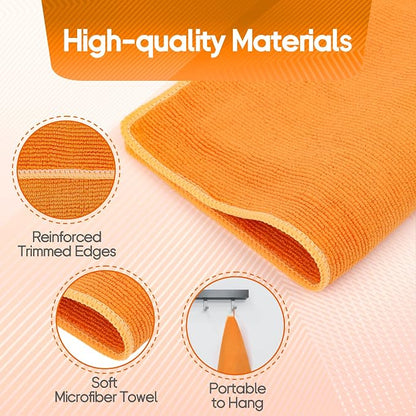 2PCS Clay Towel Auto Detailing, Clay Bar Towel Cloth Auto Detailing for Car (12 x 12 in) (Orange)