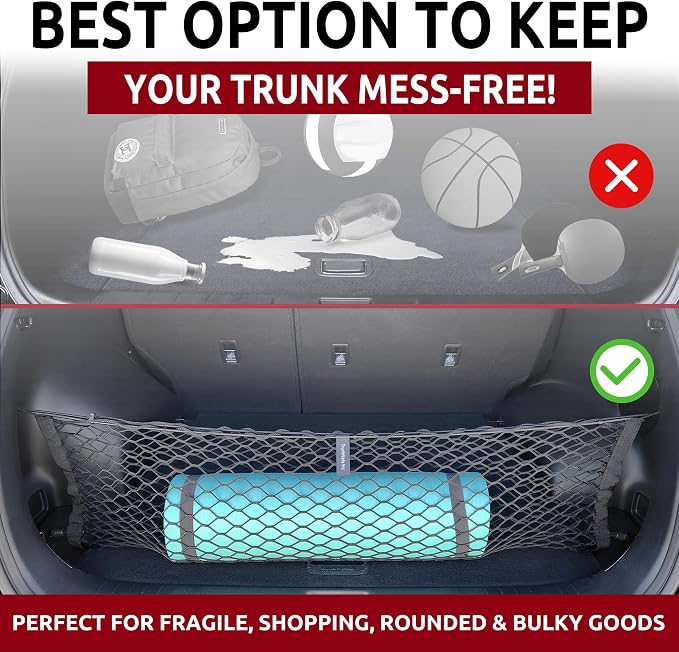 Envelope Style Elastic Trunk mesh Cargo net for kia sportage 2017-2026 - Premium Trunk Organizers and Storage - Luggage net for Crossover kia sportage