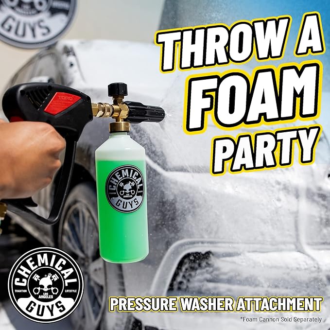 Chemical Guys EQP368 TORQ Professional Snow Foam Cannon Car Wash Snow Foamer + HydroSuds Ceramic SiO2 Foaming Car Wash Soap 16 fl oz (Safe for Cars, Trucks, & More) Works with Pressure Washer