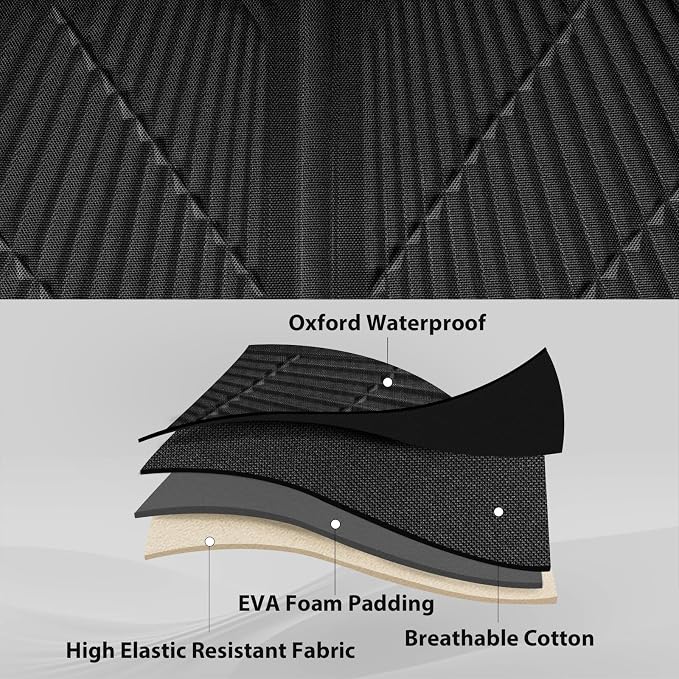 CAR PASS Oxford Leather Car Seat Covers Front 2 Only, Scratch Thick Seat Covers Waterproof, Universal Fit for Truck SUV Sedan, Durable All Weather, Emboss Black