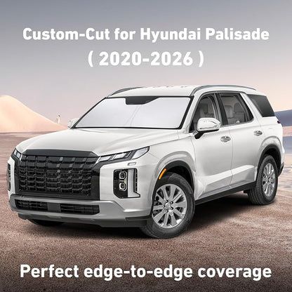 EcoNour Windshield Sunshade Compatible for Hyundai Palisade 2020-2024 2025 2026, Sun Visor for Front Windshield & Window Sun Shade Cover, UV Heat Blocker & Protector, Car Accessories