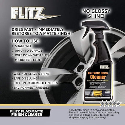 FLITZ Flat Matte Finish Cleaner - 8oz Bottle of USA-Made Vinyl Wrap Spray to Easily Remove Grease, Wax, Dust, & More - Quick Drying Matte Paint Cleaner - Ideal for Cars, Motorcycles