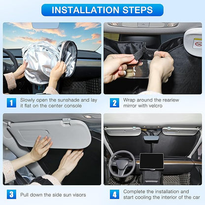 INSAUTO Custom Fit Windshield Sun Shade Accessories for Nissan Altima 2007-2012, Foldable Front Window Sunshade, UV & Heat Reflector, Keeps Interior Cool, Includes Storage Bag