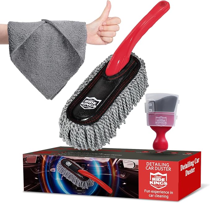 Car Duster Interior Detailing Kit (3 Packs),Scratch Free,Microfiber Towels Interior/Exterior Cleaning,Detailing Tools，Car Gifts for Men Women