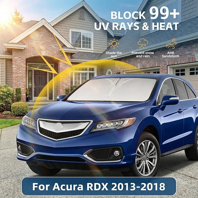 Windshield Sun Shade for Acura RDX 2013-2018 Sunshade Front Window Shade Custom Fit RDX Accessories Sun Visor Foldable Shade Blocks UV Rays Accessories