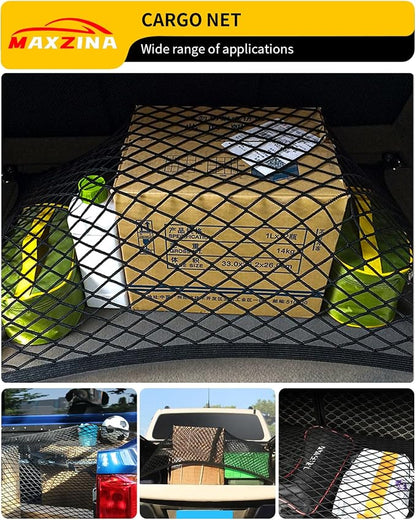 Cargo Net Compatible with 2022-2026 Ford Maverick 2021-2026 F150 Truck Storage Net Dense Mesh Single Layer Stretchable Adjustable Elastic with 8 Hooks for 2025 Exterior Accessories (4'×4')