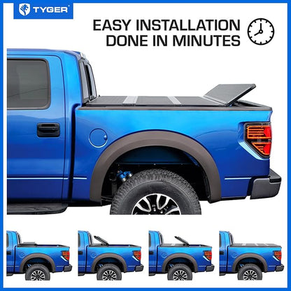 Tyger Auto T5 Quad-Fold Alloy Hardtop Truck Bed Tonneau Cover Compatible with 2015-2026 Ford F-150 | Fleetside 5.5' (67") Bed | TG-BC5F3019