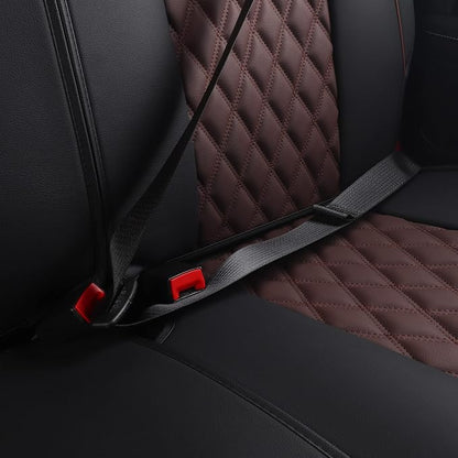 JOJOBAY Car Seat Covers for Dodge Ram,Fit 2009-2025 1500/2500/3500 HD Pick-up Truck,Crew,Regular,Quad,Mega Cab,Waterproof Synthetic Leather Seat Covers(Rear Seat Cover,Black-Brown)