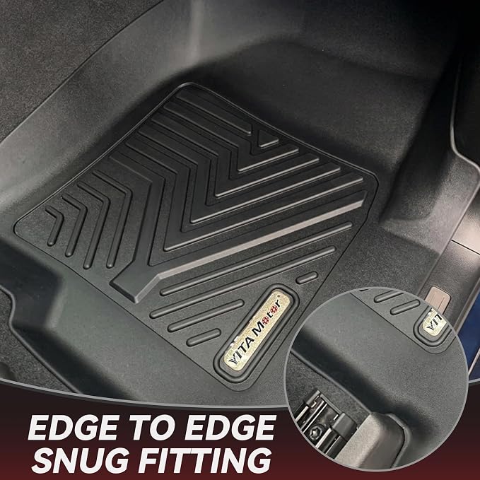YITAMOTOR Floor Mats for 2019-2026 Chevrolet Silverado/GMC Sierra 1500 & 2020-2026 Chevy Silverado/GMC Sierra 2500HD/3500HD Crew Cab With Underseat Storage Box Bucket Seat, 1st & 2nd Row, Black