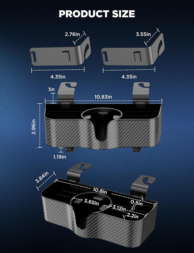 Car Headrest Backseat Organizer with Cup Holder,3 in 1 Backseat Cup Holder, Storage Box Organizer & Hooks for Car, for Hold Phone,Snacks, Drinks, Handbag, Compatible with Most Vehicles Black 1pcs (1)