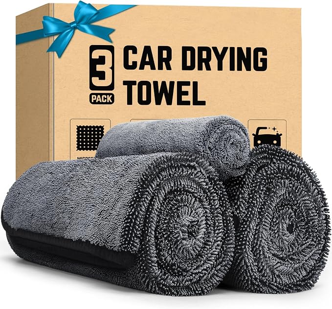 2-Pack Microfiber Towels for Cars 36"x24", Extra Large Ultra Absorbent Car Wash Drying Towels Detailing Supplies for SUVs and Trucks, No Streaks, Spots or Scratches