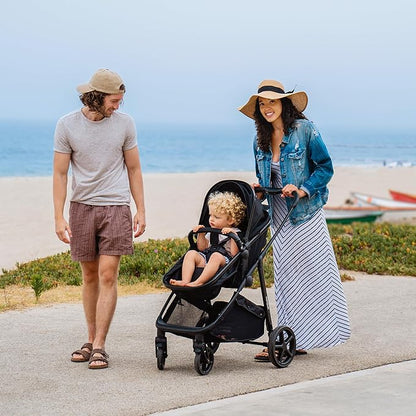 Mompush Wiz 2 in 1 Baby Stroller with Infant Pramette Mode, One Hand Fold Convertible Newborn to Toddler Stroller with Reversible Seat and Large UPF 50+ Canopy