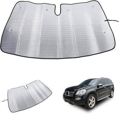 Windshield Sun Shade Compatible with Mercedes-Benz GL-Class 2007-2012 Foldable Front Windshield Sunshade Protector, Block UV Rays Keep Your Car Cooler