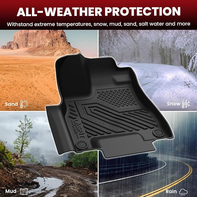 LASFIT Floor Mats&Trunk Mat&Backrest Mats for Acura Mdx 2014-2020 (Fit 7 Seater,Not fit Hybrid), Cargo Mat All Weather TPE Mats Custom Fit Floor Liner for Mdx 1st&2nd&3rd Row Car Mats & Cargo Liner