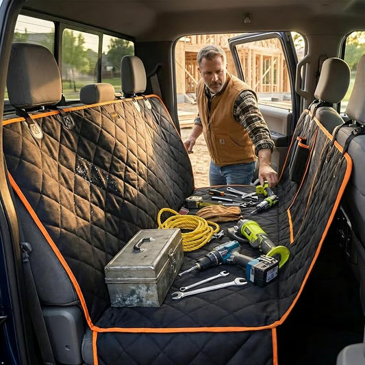 Dog Seat Covers for Trucks 100% Waterproof Car Hammock for Truck Back Seat Durable X-Large Seat Cover Against Dirt and Dog Fur Machine Washable Pet Seat Cover for Trucks and Large SUVs