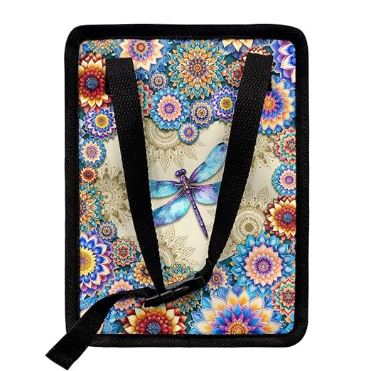 BIGCARJOB Lotus Dragonfly Car Trash Can Multipurpose Car Garbage Bin with Adjustable Straps,Women Trash Bags Can Organizer Storage for Front Back Seat Accessories