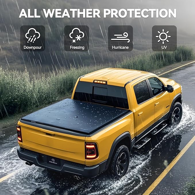 YITAMOTOR Soft Roll Up Truck Bed Tonneau Cover Compatible with 2020-2026 Chevy Silverado/ GMC Sierra 2500 3500 HD, Fleetside 6.9 ft Bed