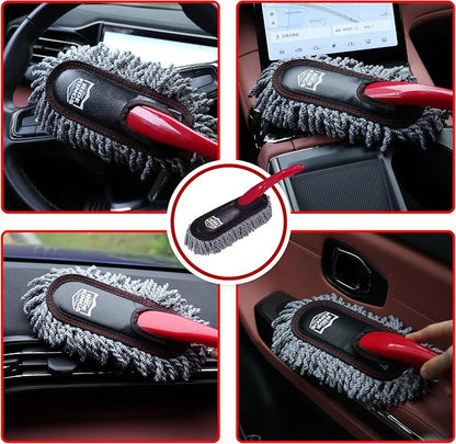 Car Detailing Kit, Interior Cleaning Brush & Microfiber Towel Set, Scratch Free Extra Soft Duster for Car Interior Exterior, Gifts for Men Women - 3 Packs - Red