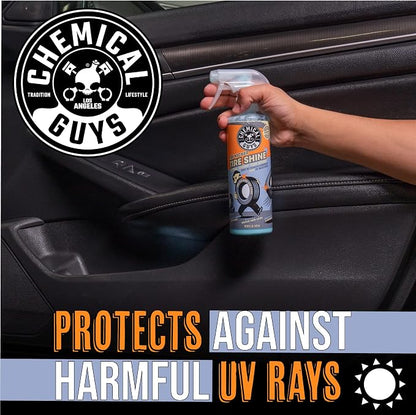 Chemical Guys Tire Kicker Sprayable Extra Glossy Tire Shine Spray, Dry-to-Touch Dressing - Restores Wet Look to Rubber, Vinyl, and Plastic, Safe for Cars, Trucks, Motorcycles, RVs, and More - 16 oz