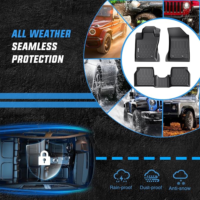 Nilight TPE Floor Mats for Jeep Compass 2017 2018 2019 2020 2021 2022 2023 2024 2025 2026 All Weather Custom Fit Heavy Duty Floor Liners