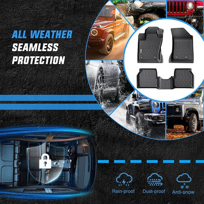 Nilight TPE Floor Mats for Jeep Compass 2017 2018 2019 2020 2021 2022 2023 2024 2025 2026 All Weather Custom Fit Heavy Duty Floor Liners