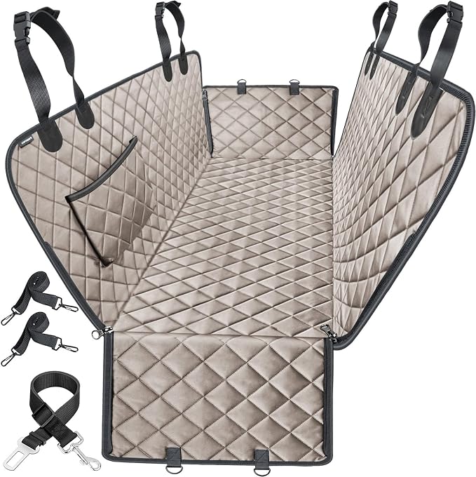 URPOWER Dog Car Seat Cover for Pets 100% Waterproof Seat Cover Hammock 600D Heavy Duty Scratch Proof Nonslip Durable Soft Back Seat Covers for Full Size Trucks