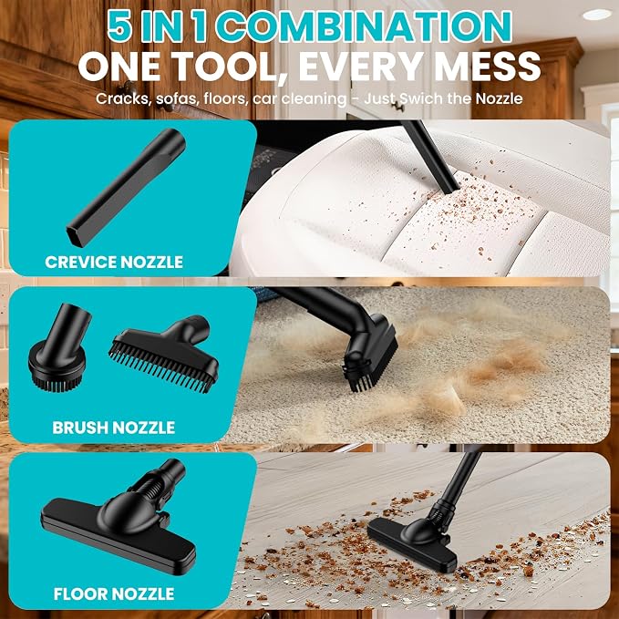 Cordless Vacuum for Makita Battery, 5 in 1 Lightweight Handheld Vacuum Cleaner with 500W Powerful Motor, 46 CFM Portable Hand Vacuum with Filtration HEPA for Floor, Carpet(Battery Not Included)