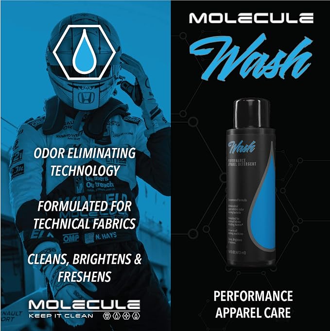Molecule Complete Care Kit | Performance Apparel Care |16 Ounce Wash, Refresh, and Protector | 4 Ounce Spot Cleaner | Cleans, Protects, and Deodorizes Race Suits | Removes & Repels Stains | 1 Kit