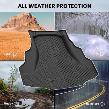LASFIT Trunk Mat for Honda Accord 2012 2011 2010 2009 2008, All Weather TPE Custom Fit Pet Friendly Easy Clean Trunk Liner Cargo Mat Cargo Liner Accessories, Black