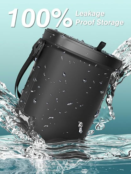 Garoopion Leakproof Car Trash Can, 1.9 Gallon Soft Silicone Hanging Garbage Can with Lid, Easy to Clean Vehicle Trash Bin, Suitable for Sedans, SUVs, MPVs & Trucks