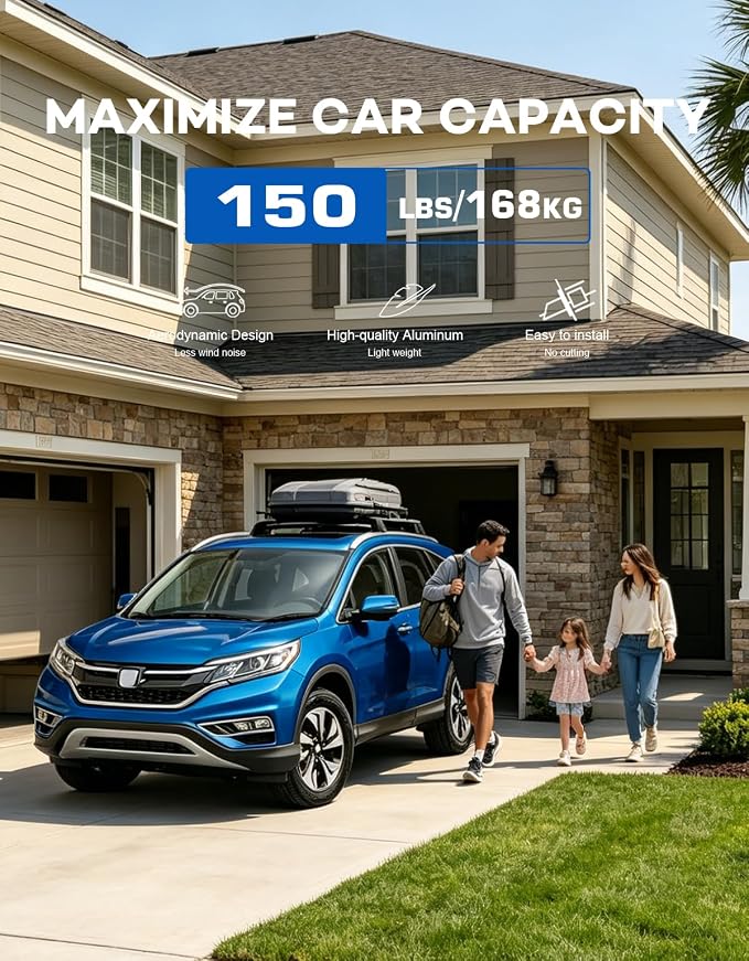 Wonderdriver Roof Rack Cross Bars Fit for Honda CRV CR-V 2012 2013 2014 2015 2016 with Side Rails, Aluminum Roof Rails Crossbars cargo bars Canoe Bike Kayak Car Snowboard Rooftop Cargo Carrier Luggage
