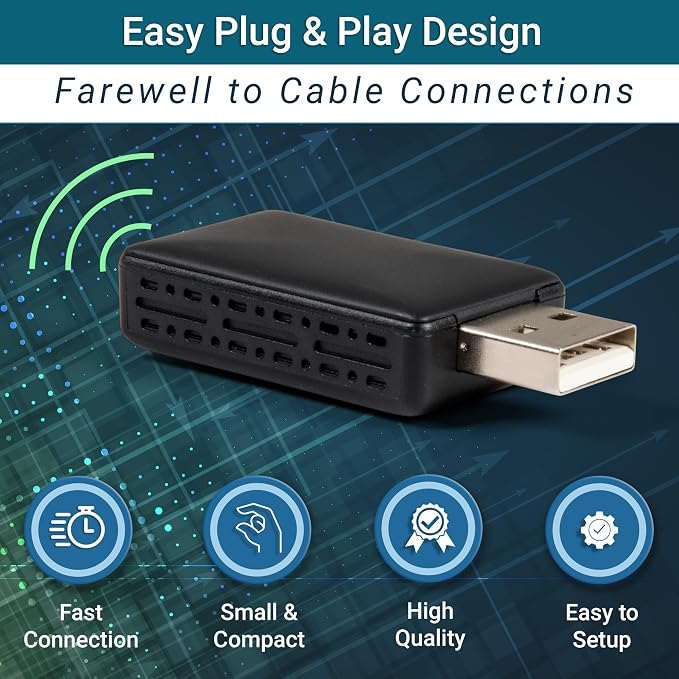 MAX=TECH - Compact Wired to Wireless Adapter for Carplay and Android Auto, with USB Type A and C Adapters - 2 in 1 - Fast Reliable and Easy to Use - All Car Models
