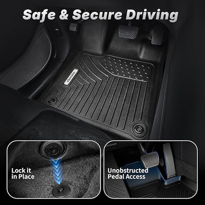 OEDRO Floor Mats & Cargo Mat Fit for 2025 2026 Toyota Camry (Include Hybrid/LE/SE/XLE/XSE), TPE All Weather Custom Fit 2025 Camry Floor Liners 1st & 2nd Row Car Mats Accessories, Black