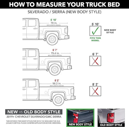 Gator Recoil Retractable Truck Bed Tonneau Cover | G30481 | Fits 2019 - 2025 Chevy/GMC Silverado/Sierra 1500, works w/ MultiPro/Flex tailgate (Will not fit Carbon Pro Bed) 5' 10" Bed (70")