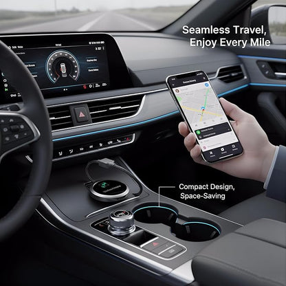 2-in-1 Wireless CarPlay Adapter 2026 for Apple iPhone & Android Auto Adapter, Plug&Play CarPlay Dongle Converter, Fast Auto-Connect,Compact Design Fast Stable Connection with USB/USB-C Port (Grey)