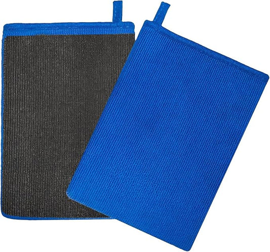 Tidy Monster 2 Pack Clay Mitt and Bar, Medium Grade Bundle With Blue Clay Towel for Car Cleaning and Polishing