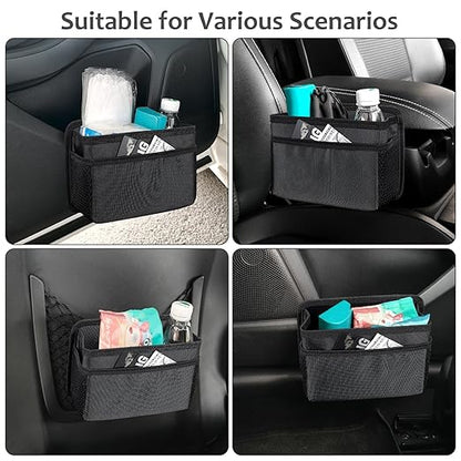 Accmor Collapsible Car Trash Can, Vehicle Garbage Organizer Holder Bin with One Roll Trash Bag, Waterproof Hanging Mini Auto Dustbin Accessories Storage Container for Vans, SUVs