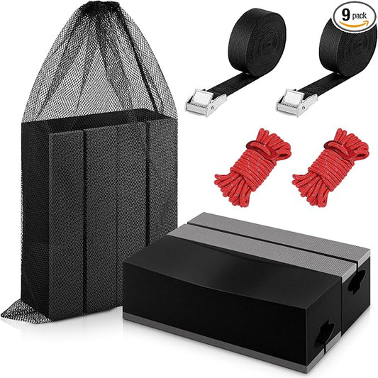 12 Inch Kayak Canoe Roof Carrier Foam Blocks Kit with Straps, Universal Car Top Carrier Pads for Kayak Canoe Surfboard Transport, Soft High Density Foam Roof Rack Replacement