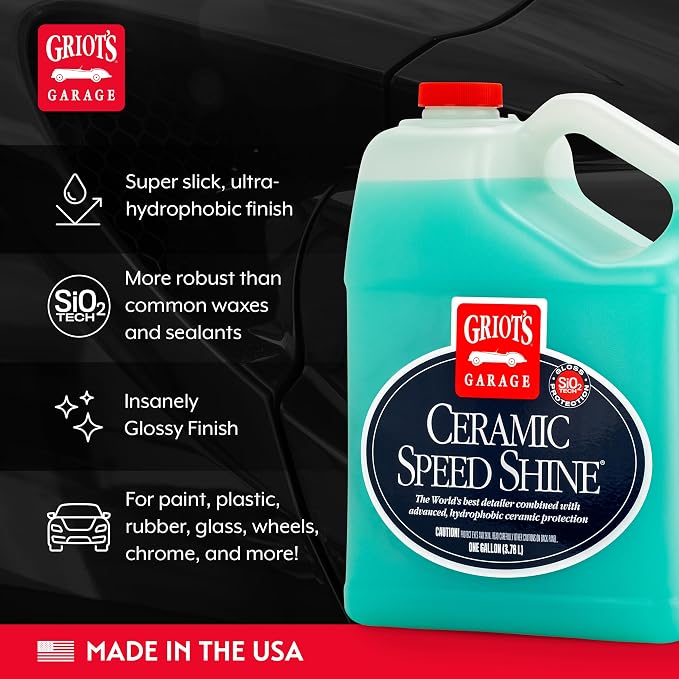 Griot's Garage Ceramic Speed Shine Detail Spray for Car Detailing, Provides a High-Gloss Finish and Extends Life of Coatings, 10986, One Gallon