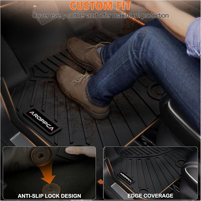 All Weather Car Floor Mats Cargo Liner with Backrest Mat for 2025 Ford Expedition Max 7 Seats, TPE Rubber Liners Full Set Automotive Mats for 2025 Expedition Max Accessories