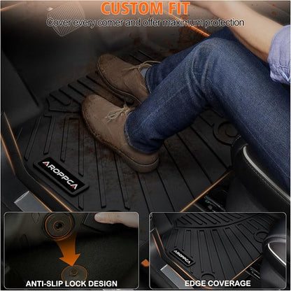 All Weather Car Floor Mats Cargo Liner with Backrest Mat for 2025 Ford Expedition Max 7 Seats, TPE Rubber Liners Full Set Automotive Mats for 2025 Expedition Max Accessories