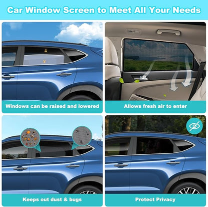 XCBYT Tucson Window Shades for 2015-2020, 4PCS Side Window Sun Shades with Breathable Mesh, Magnetic Car Window Covers for Baby & Privacy, UV Protection & Heat Insulation